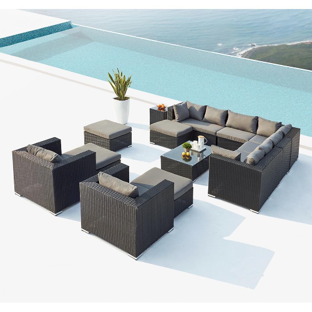 Conjunto de jardín modular 13/14 plazas negro/gris STALLA