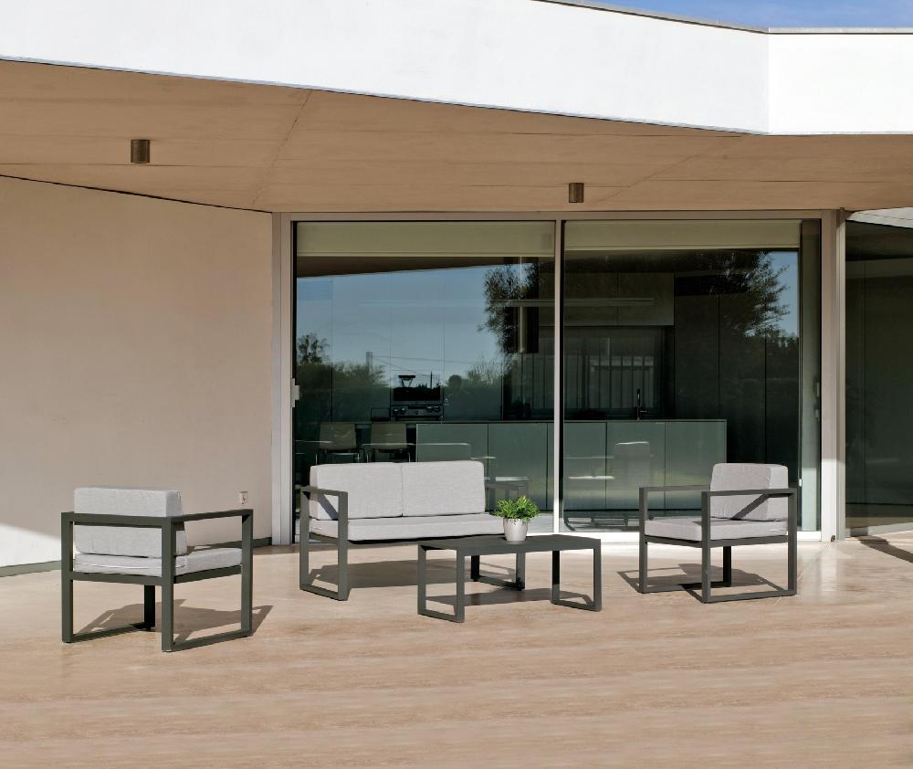 Conjunto de jardín MUSTANG antracita de 4 plazas