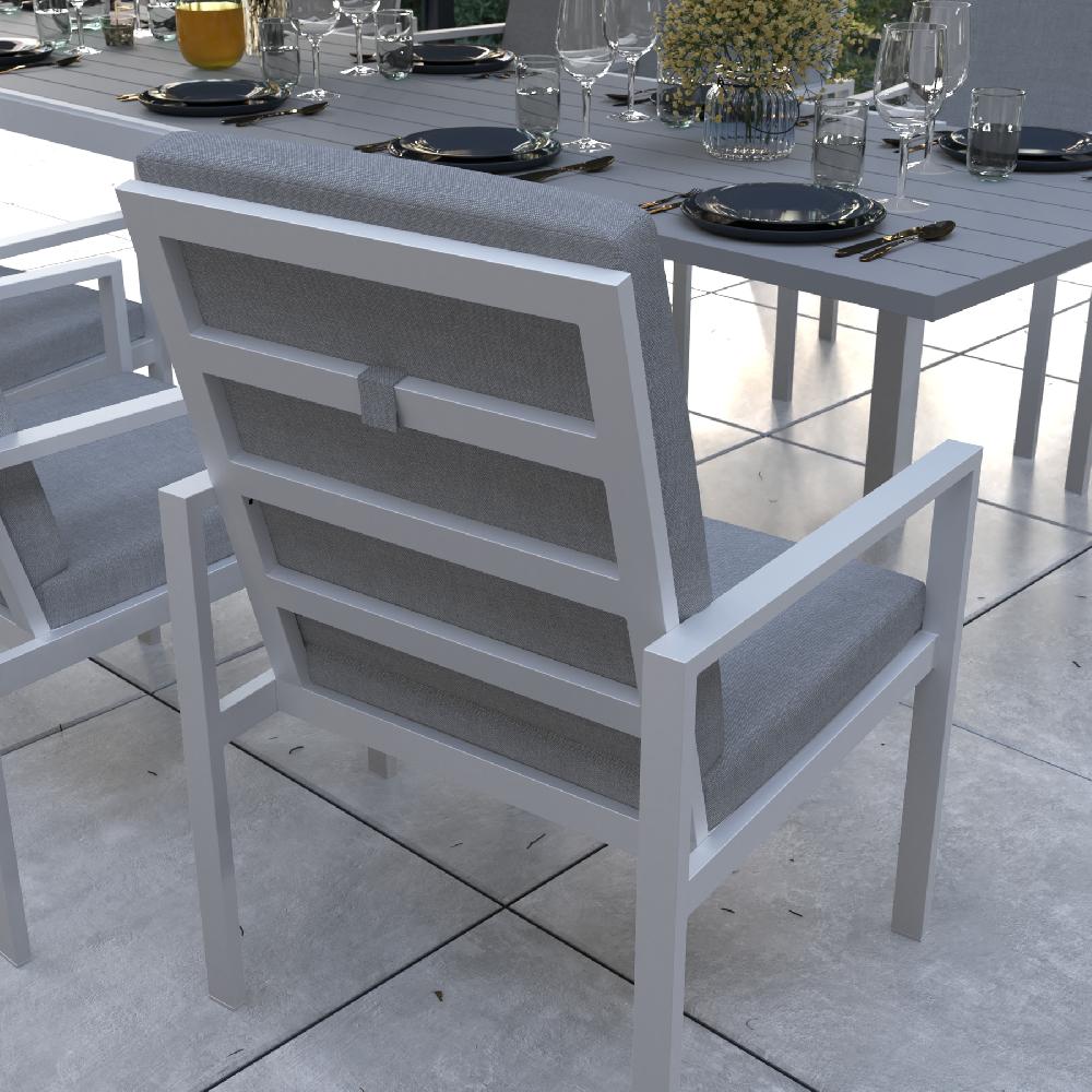 Conjunto De Jardín NATERIAL Athena Extensible De Aluminio Blanco 10 Plazas