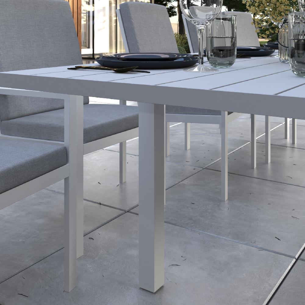 Conjunto De Jardín NATERIAL Athena Extensible De Aluminio Blanco 10 Plazas
