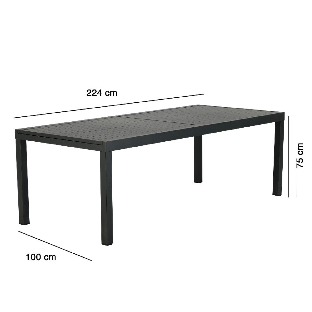 Conjunto De Jardín NATERIAL Athena Extensible De Aluminio Gris Para 10 Personas