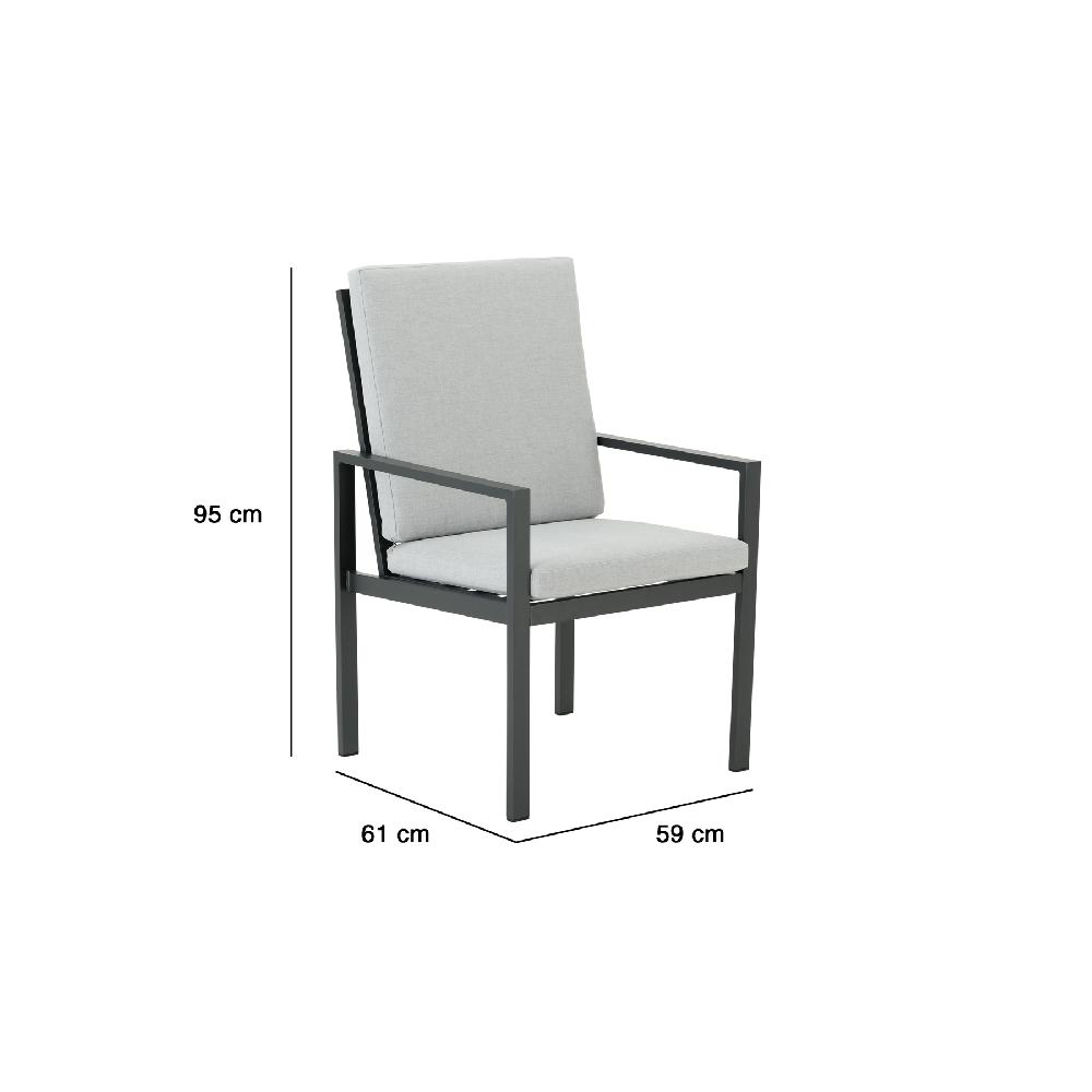 Conjunto De Jardín NATERIAL Athena Extensible De Aluminio Gris Para 10 Personas