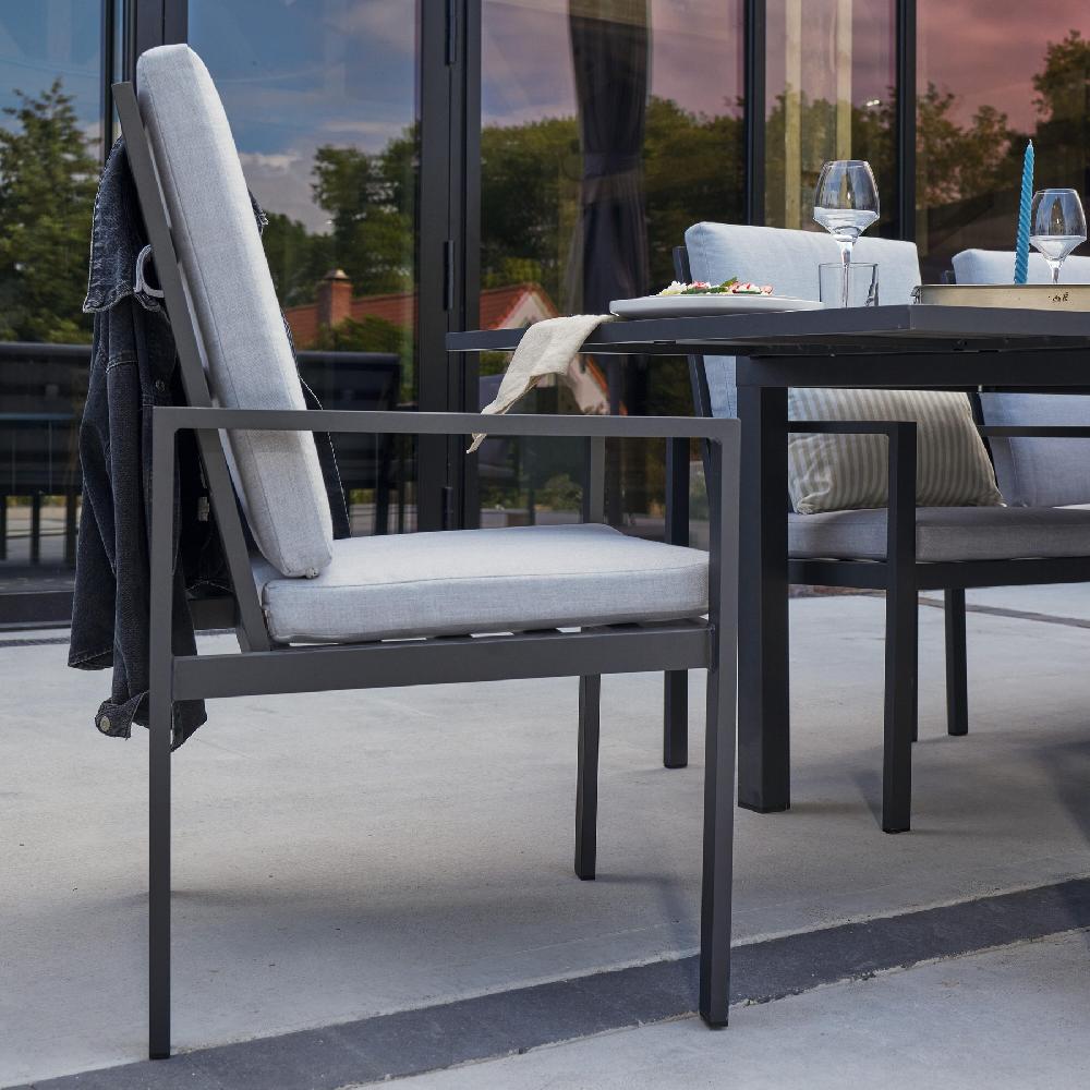 Conjunto De Jardín NATERIAL Athena Extensible De Aluminio Gris Para 10 Personas