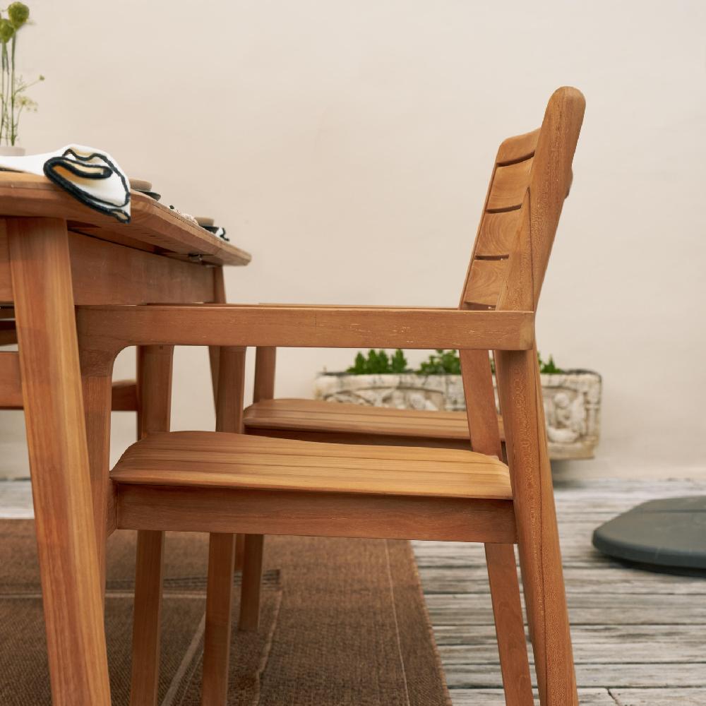 Conjunto De Jardín NATERIAL Aurora Extensible De Teca Para 6 Personas