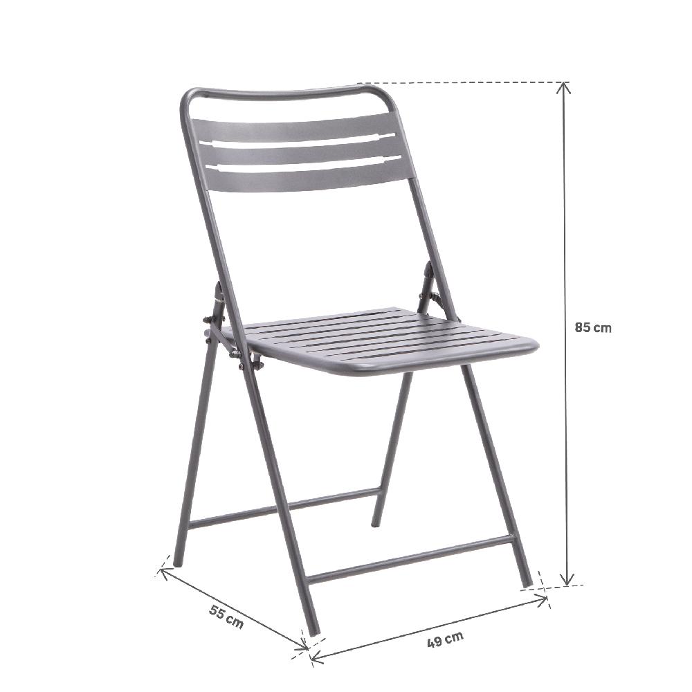 Conjunto De Jardín NATERIAL Café II De Acero Antracita Para 4 Personas