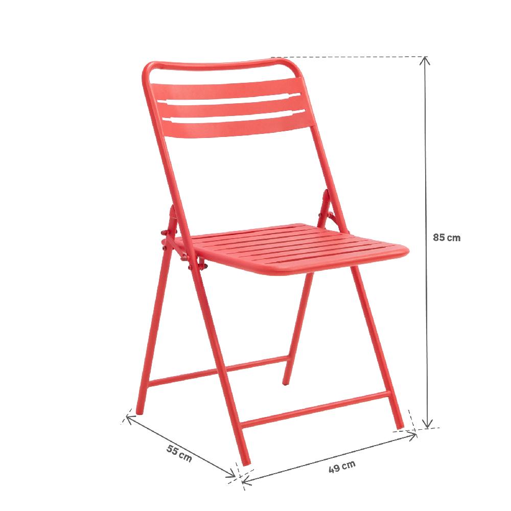 Conjunto De Jardín NATERIAL Café II De Acero Rojo Para 4 Personas