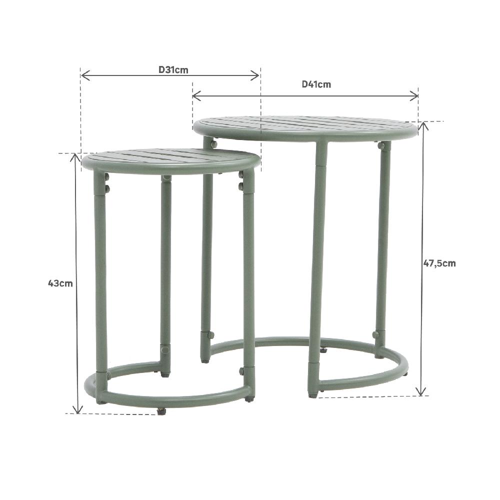 Conjunto De Jardín NATERIAL Café II De Acero Verde Para 2 Personas