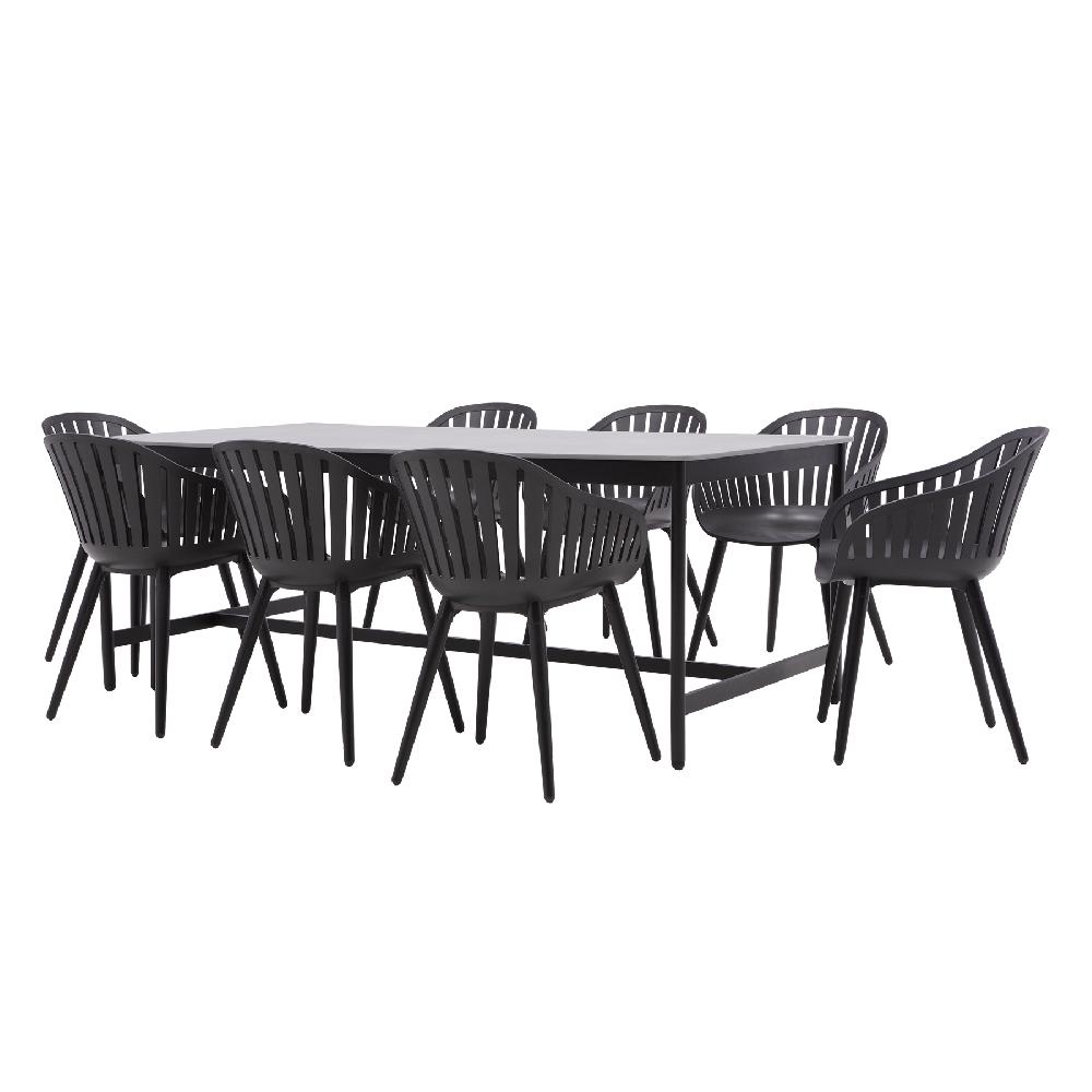 Conjunto De Jardín NATERIAL Idunn De Aluminio Negro Para 6 Personas