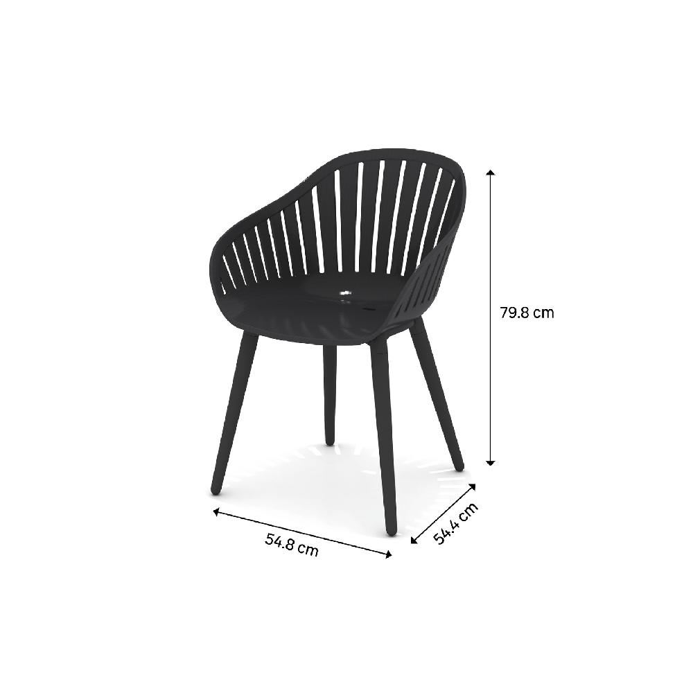 Conjunto De Jardín NATERIAL Idunn De Aluminio Negro Para 6 Personas
