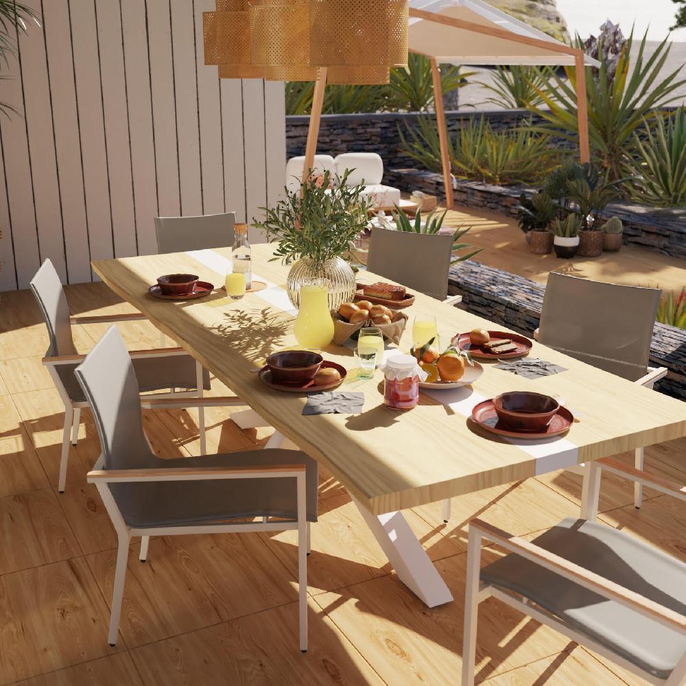 Conjunto de jardín NATERIAL Lagos de teca/aluminio para 8 personas