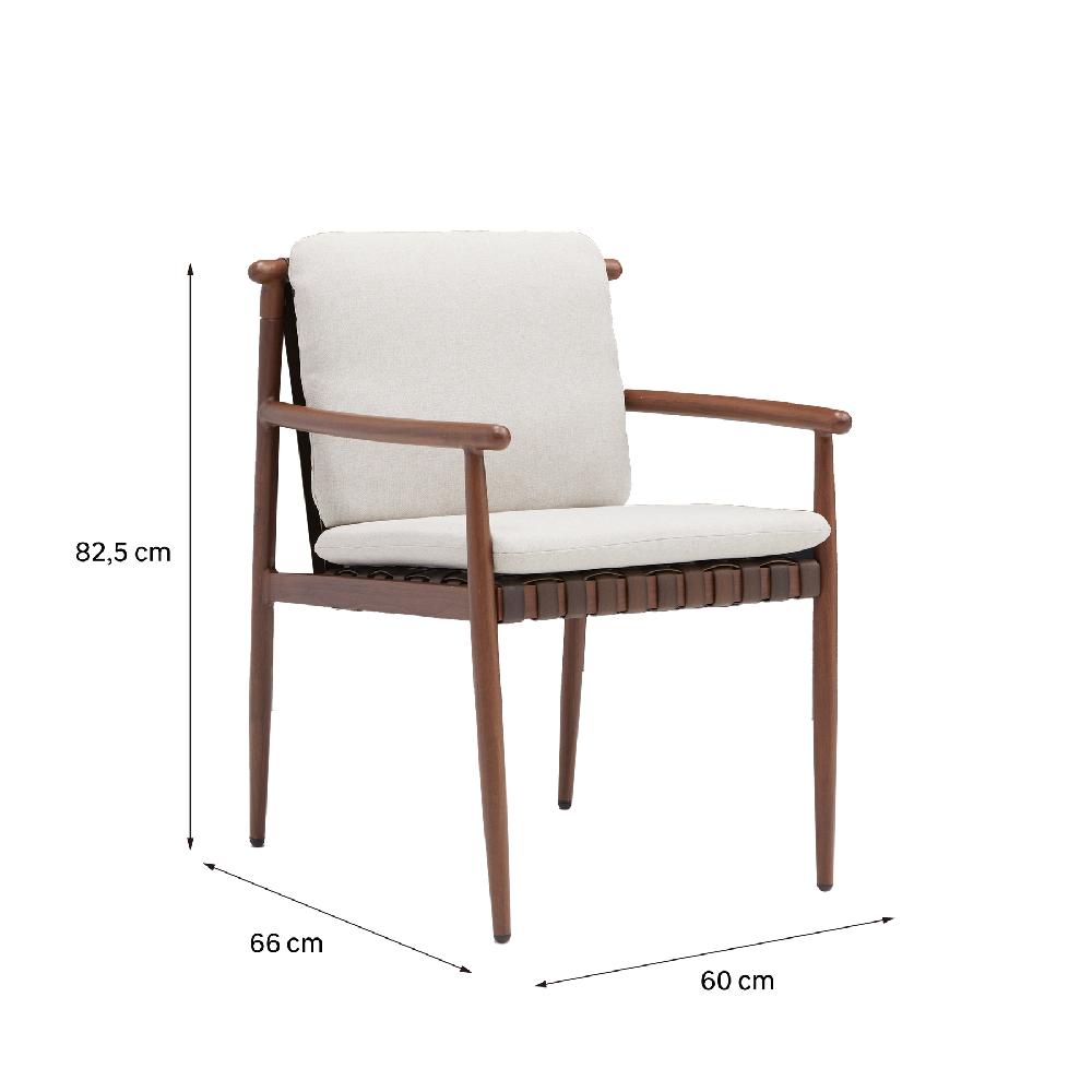 Conjunto de jardín NATERIAL Retro de aluminio blanco para 6 personas