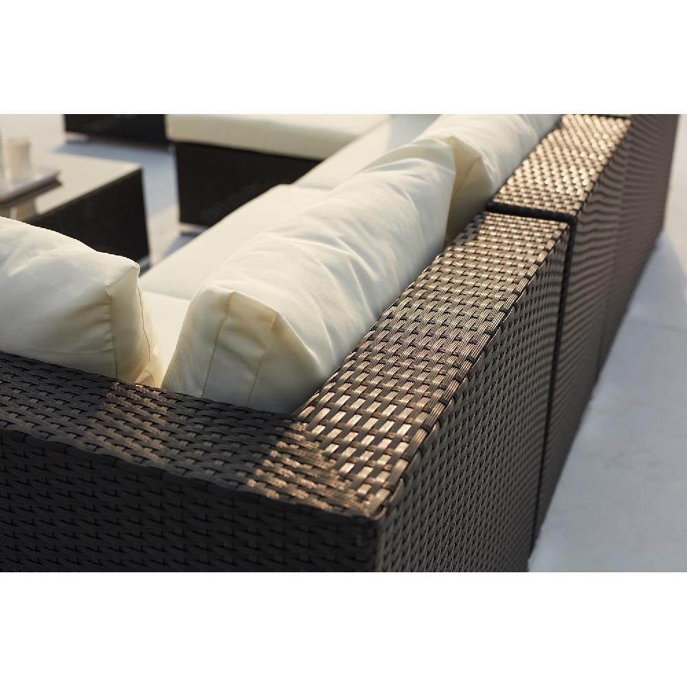 Conjunto De Jardín Panorámico 8 Plazas De Resina Trenzada Negro/blanco SALENTO