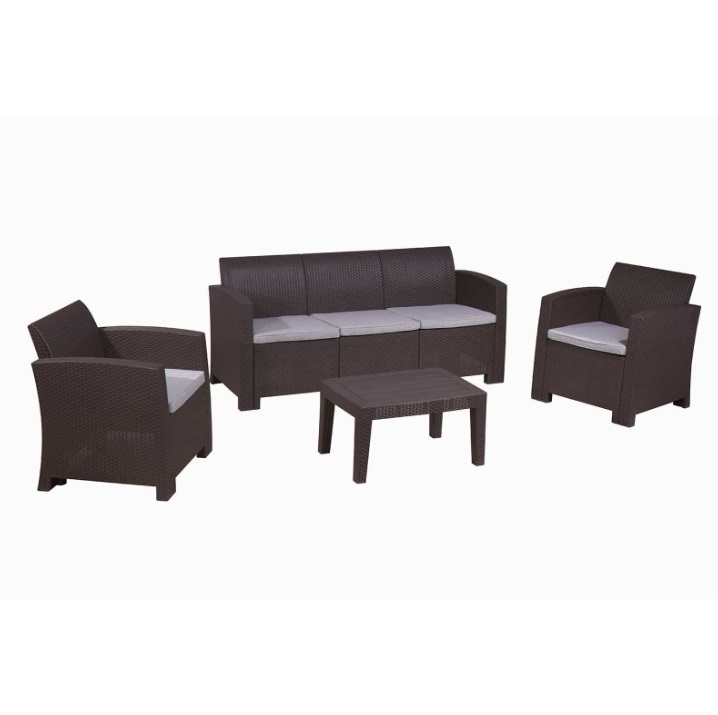 Conjunto De Jardín Salerno Para 5 Plazas Marrón