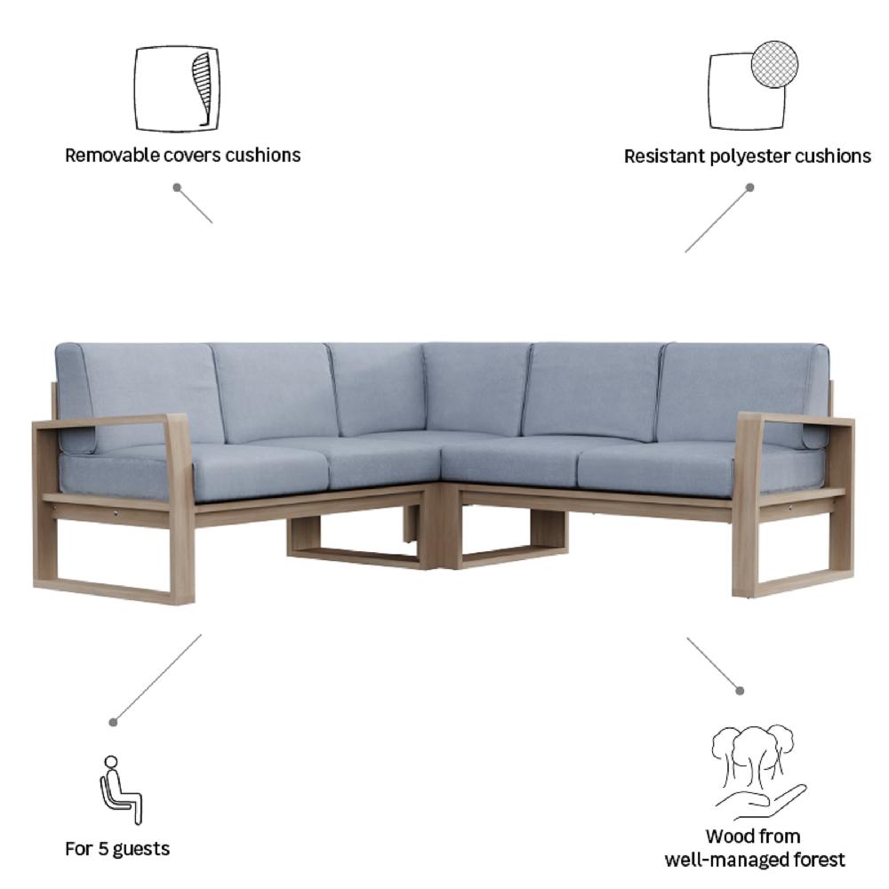 Conjunto De Jardín Solaris De Acacia Para 5 Personas