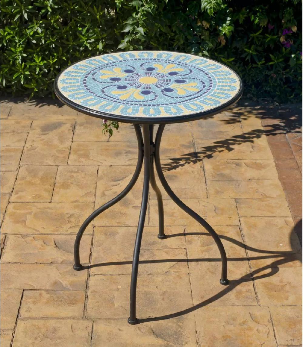 Conjunto de mesa + 2 sillones para terraza jardin mosaico Dorian/brasil-60/2