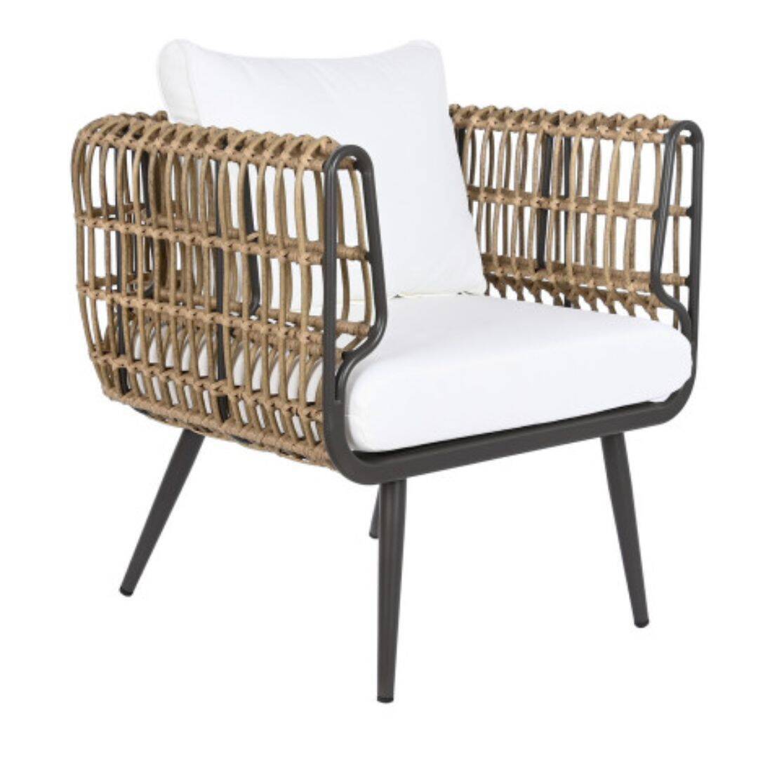 Conjunto De Mesa Con 3 Sillones DKD Home Decor Ratán Sintético Aluminio (144 X 67 X 74 Cm)