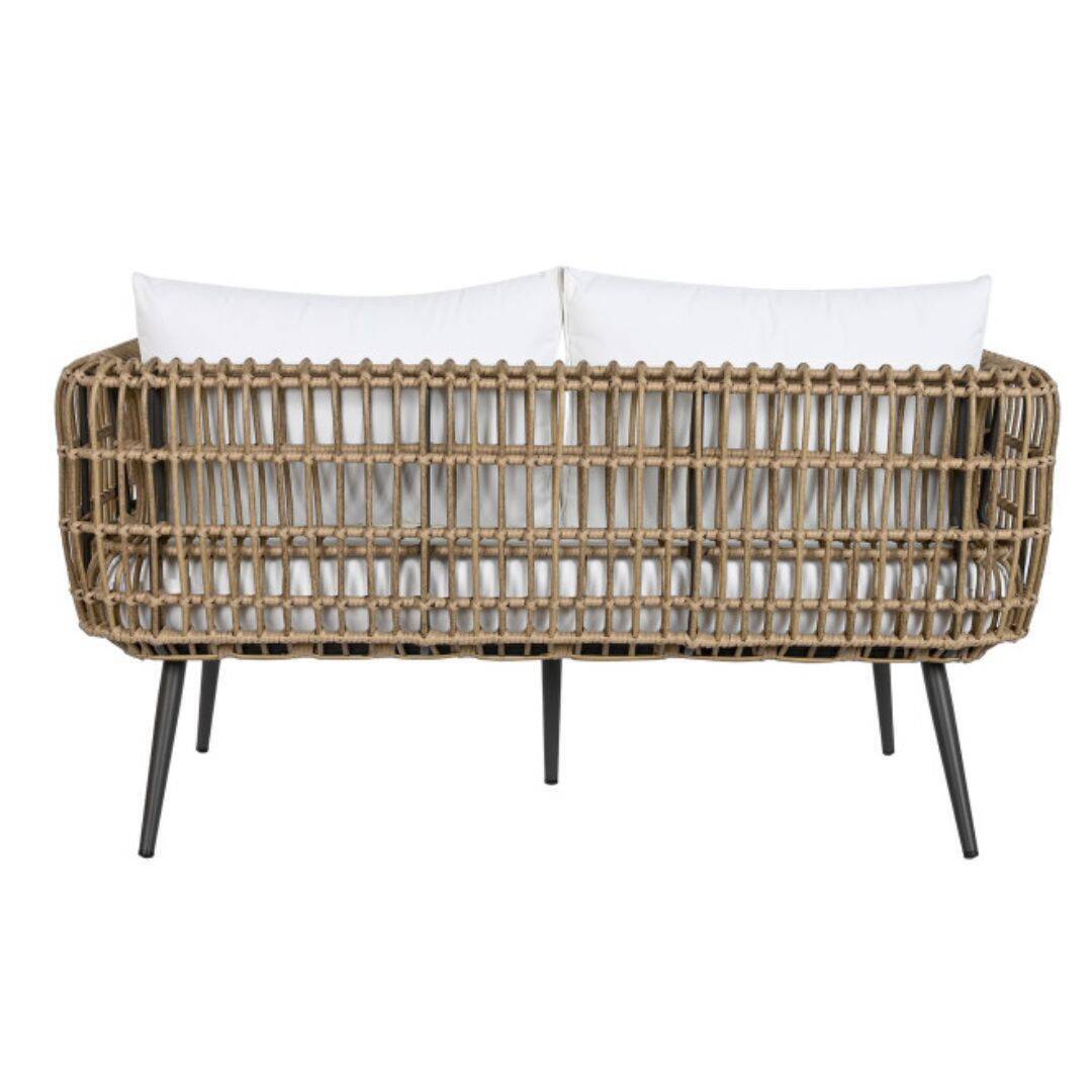 Conjunto De Mesa Con 3 Sillones DKD Home Decor Ratán Sintético Aluminio (144 X 67 X 74 Cm)
