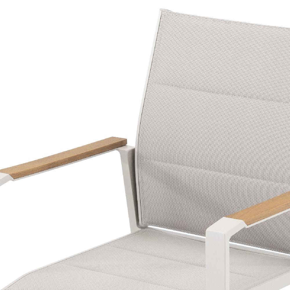 Conjunto De Mesa Redonda D140 Y 6 Sillas De Aluminio Beige Y Textileno - Osaka