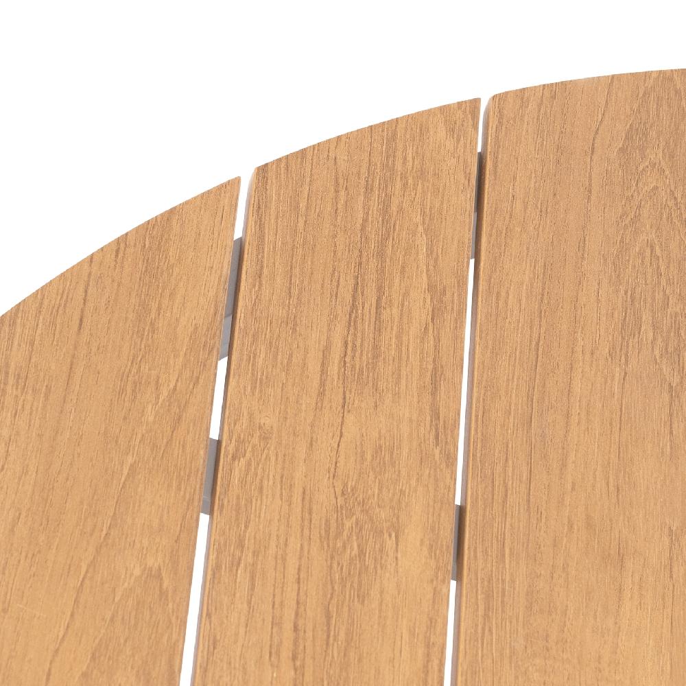 Conjunto De Mesa Redonda D140 Y 6 Sillas De Aluminio Beige Y Textileno - Osaka