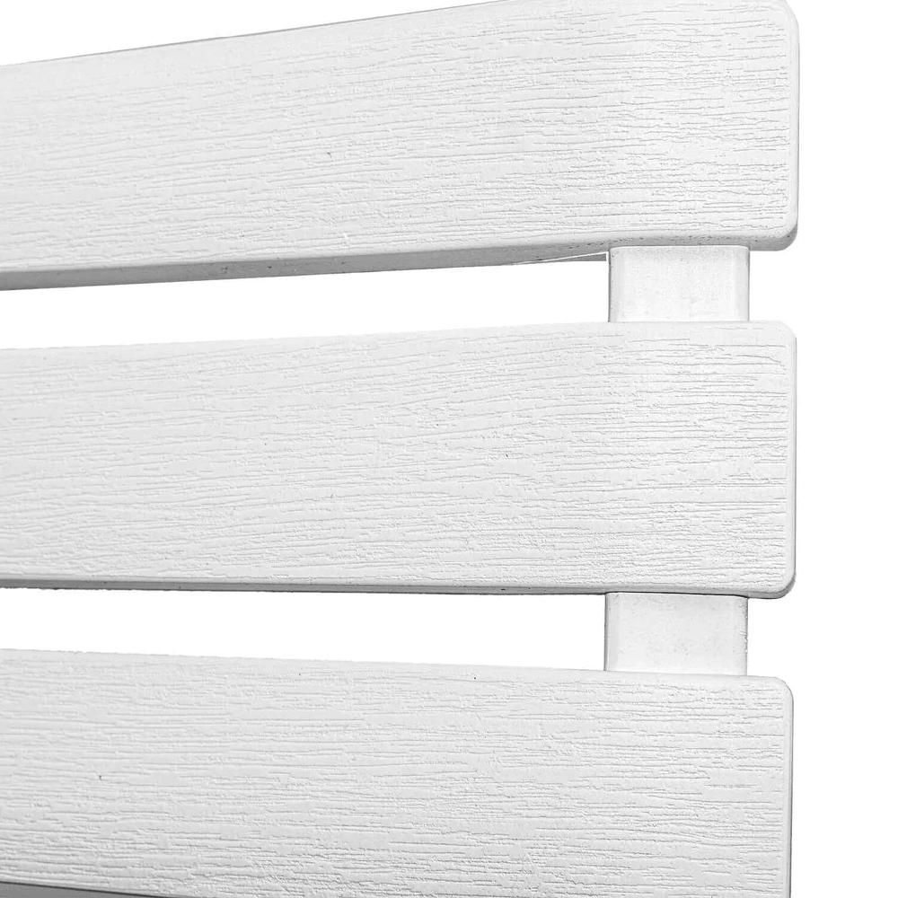 Conjunto De Mesa Y 2 Sillas Plegables De Resina Blanca Con Efecto Listón Club