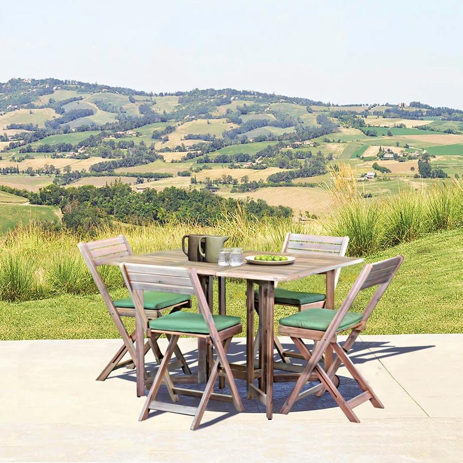 Conjunto De Mesa Y 4 Sillas De Madera 110x90 - Vittoria Lux