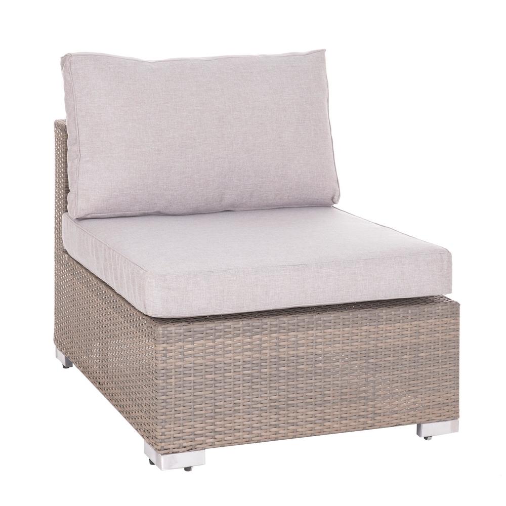 Conjunto De Mesa Y Sofá De Jardín Marlene De Rattan Sintético Topo