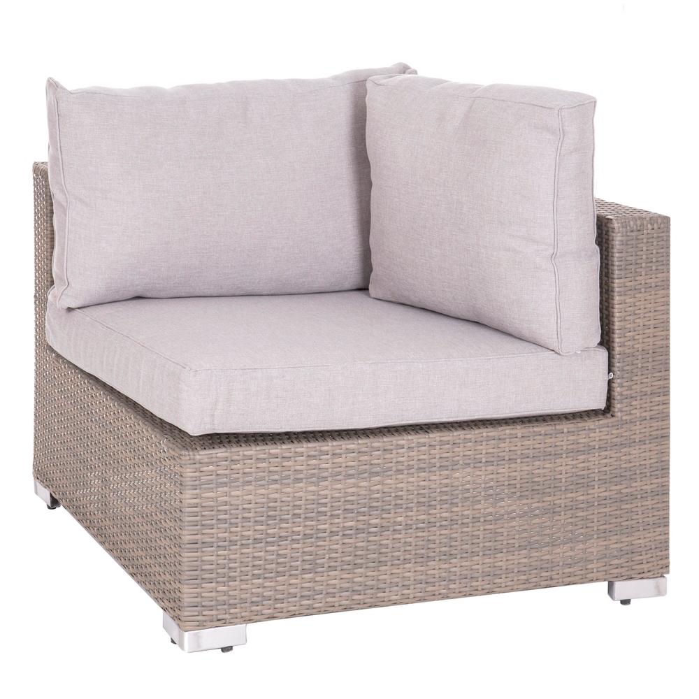 Conjunto De Mesa Y Sofá De Jardín Marlene De Rattan Sintético Topo