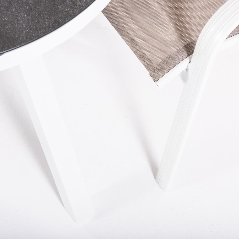 Conjunto De Mesas Y Sillas De Jardín Redonda Blanco