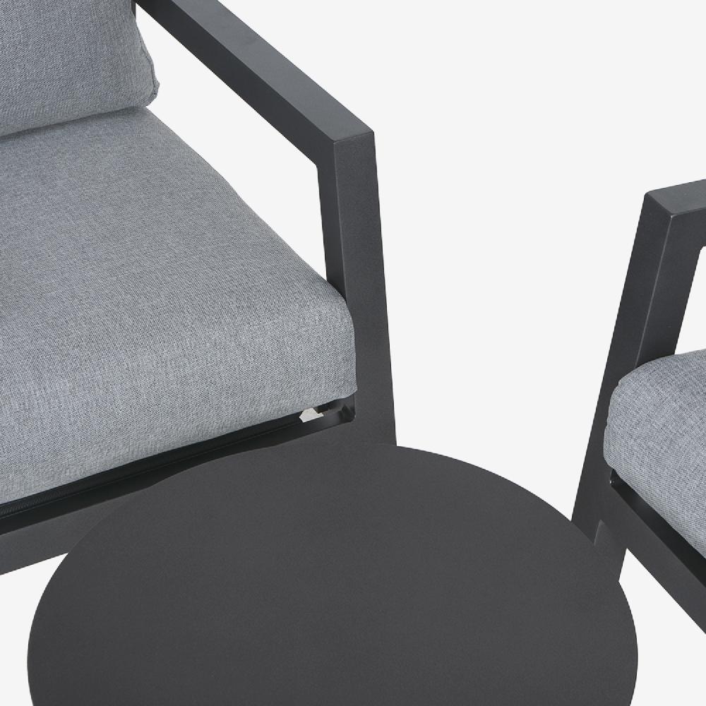 Conjunto De Mesas Y Sillas Para Jardín Reforzado Aluminio Color Antracita Conjunto:170x83x89