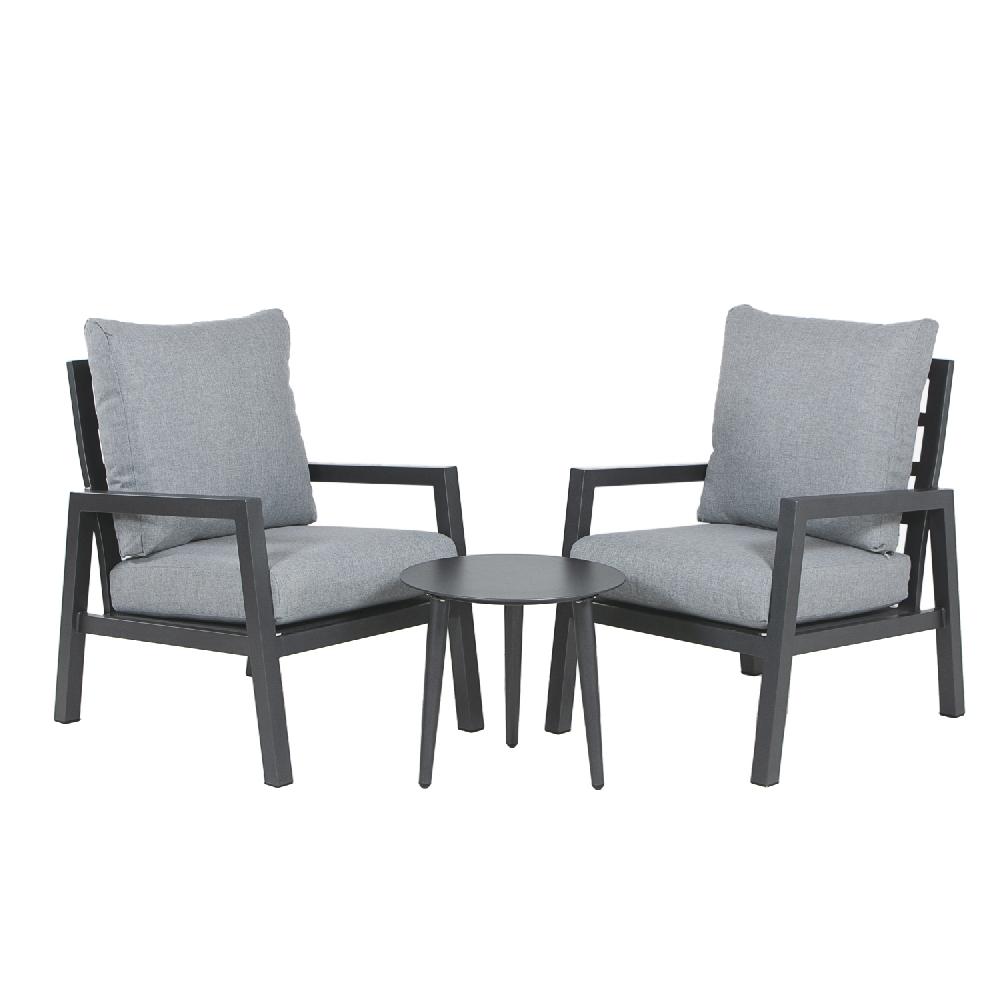 Conjunto de mesas y sillas para jardín reforzado Aluminio Color Antracita Conjunto:170x83x89