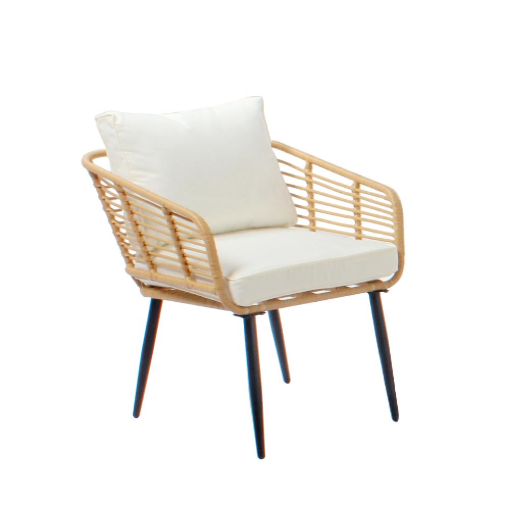 Conjunto De Mobiliario De Jardín De 4 Plazas Con Sofá Y Sillas Efecto Ratán Y Cojines Confort SITIA