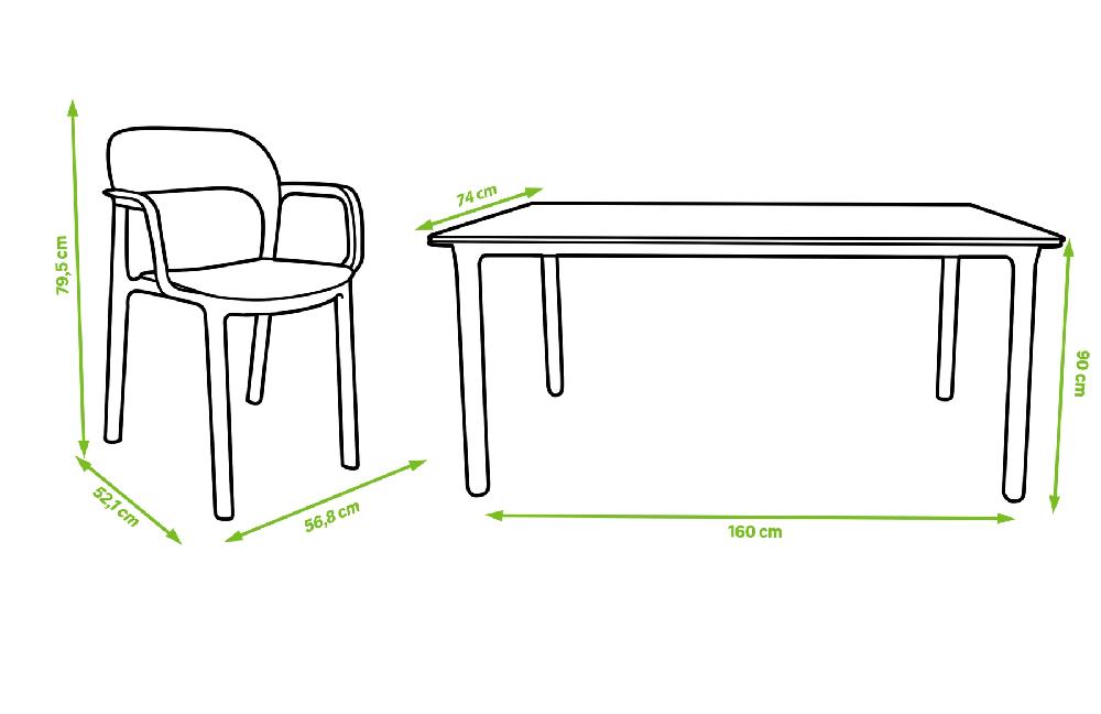 Conjunto De Muebles De Exterior Noa De Resina Para 4 Comensales