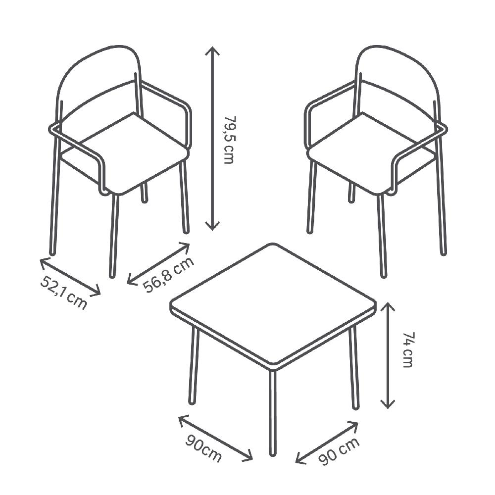 Conjunto De Muebles De Exterior Noa De Resina Para 2 Comensales