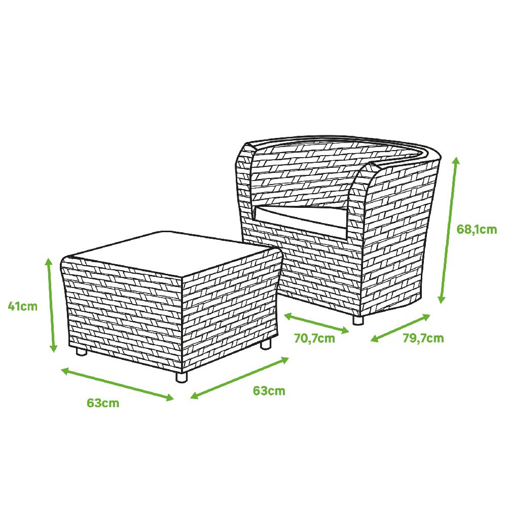 Conjunto De Muebles De Exterior Nova De Resina Para 4 Comensales