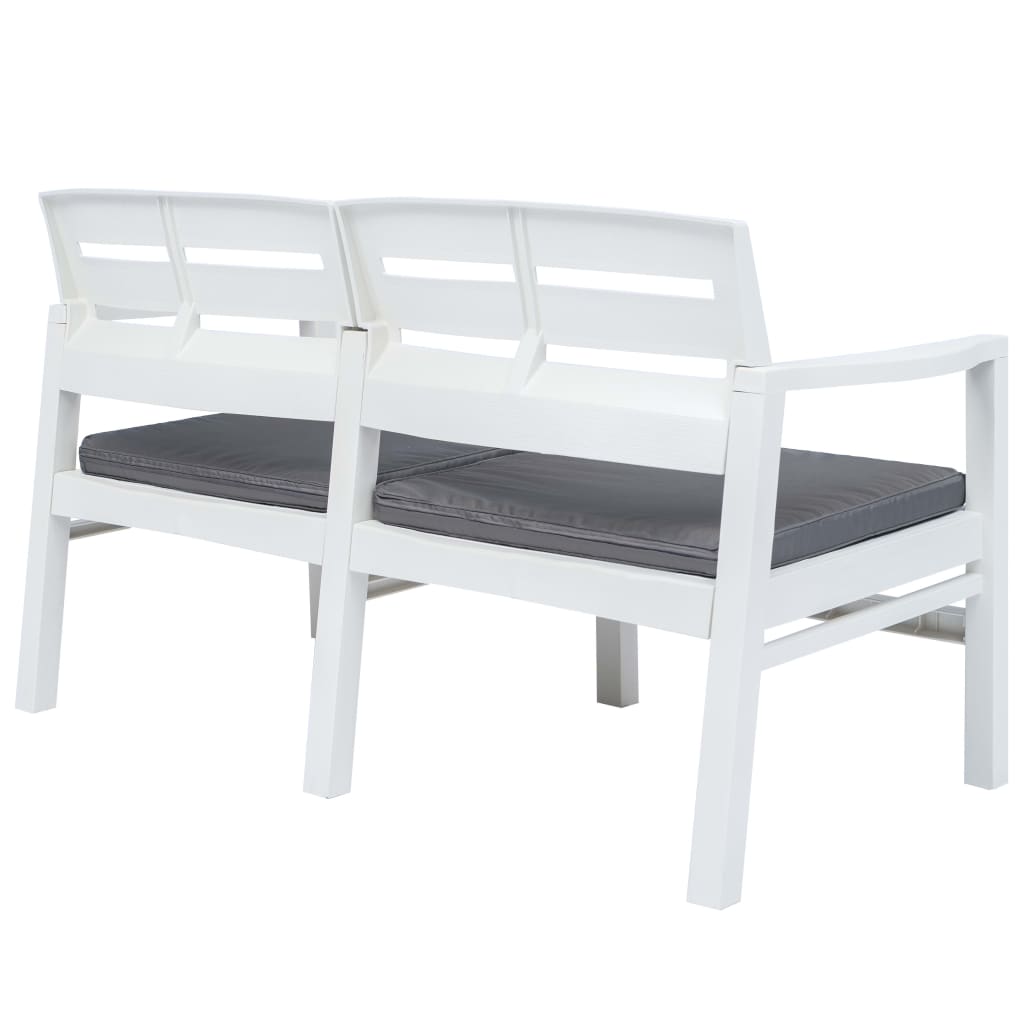 Conjunto De Muebles De Jardín 4 Piezas Plástico Blanco VidaXL
