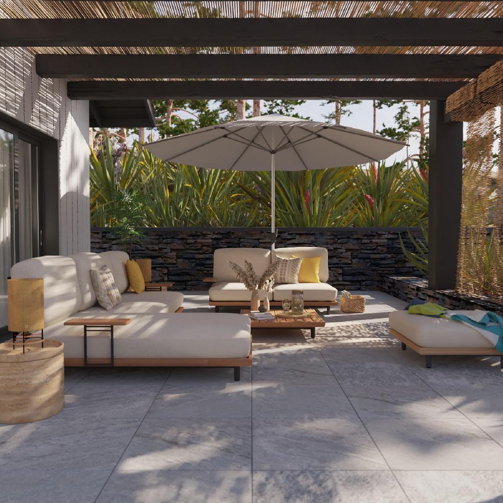 Conjunto de muebles de jardín Calisto de teca para 4 personas