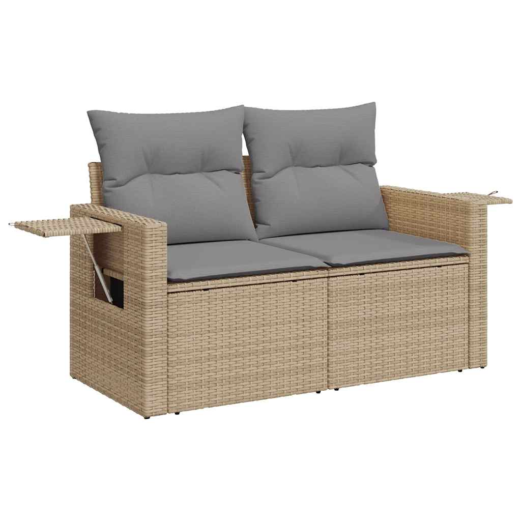 Conjunto De Muebles De Jardín Con Cojines 5 Piezas Mimbre Resina Beige VidaXL