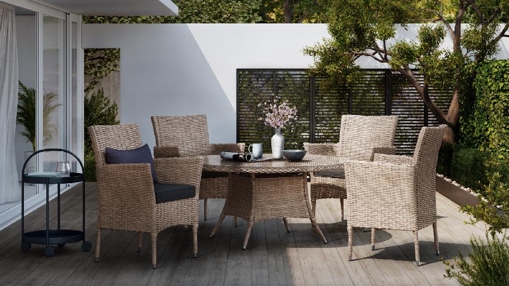 Conjunto de muebles de jardín Costa Rica de aluminio para 6/8 comensales