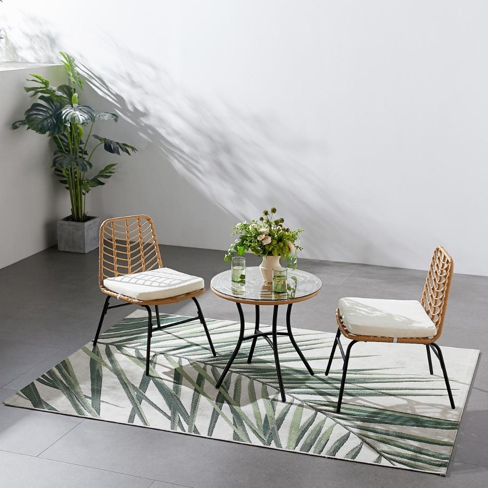 Conjunto De Muebles De Jardín De 2 Plazas Efecto Ratán TOLEDE