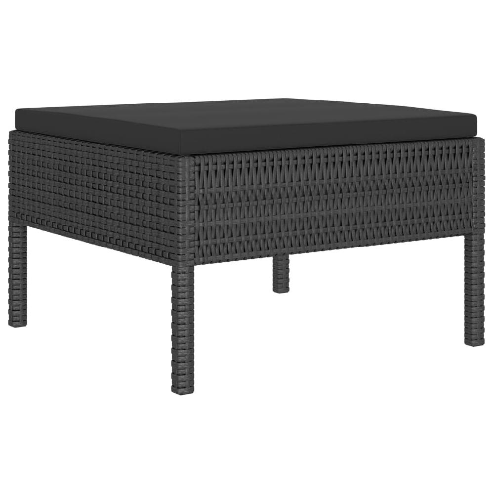 Conjunto De Muebles De Jardín De 4 Piezas Con Cojines De Ratán Sintético Negro VidaXL