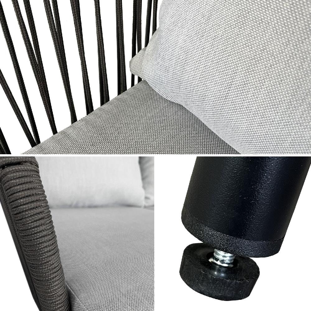 Conjunto De Muebles De Jardín De Cuerda OUVÉA Gris Claro 4 Asientos