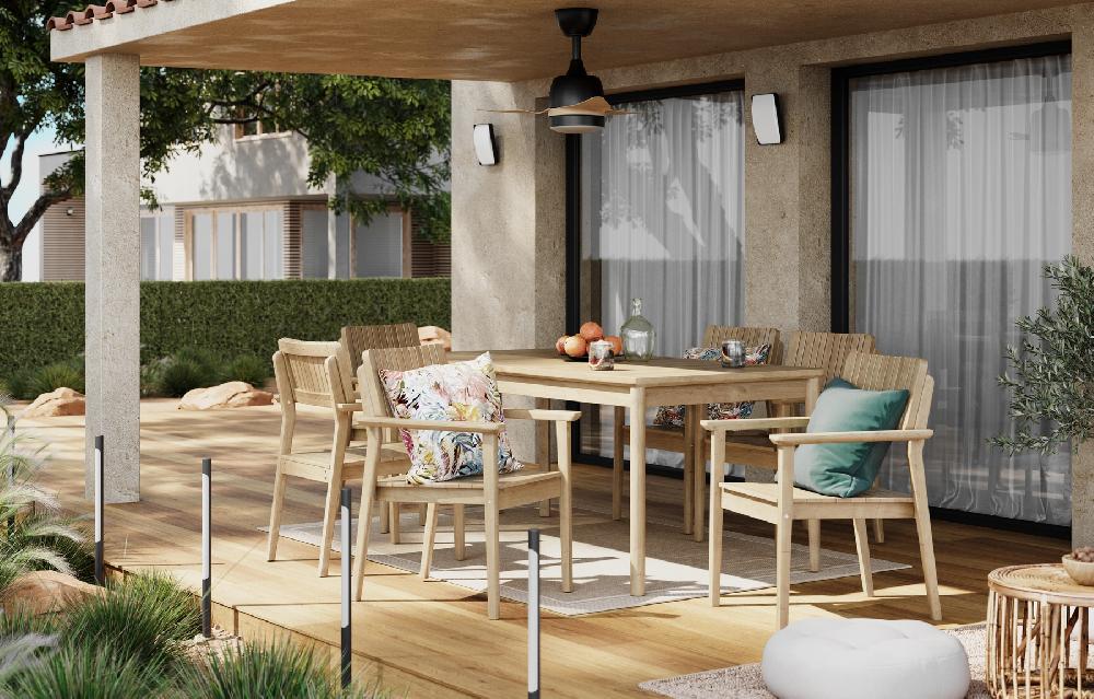 Conjunto de muebles de jardín de madera Atlas para 6 personas