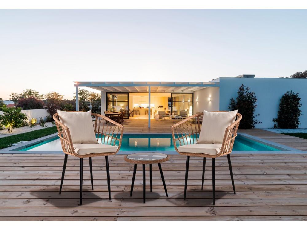 Conjunto De Muebles De Jardín De Ratán "Vela" - 2 Plazas - Marrón