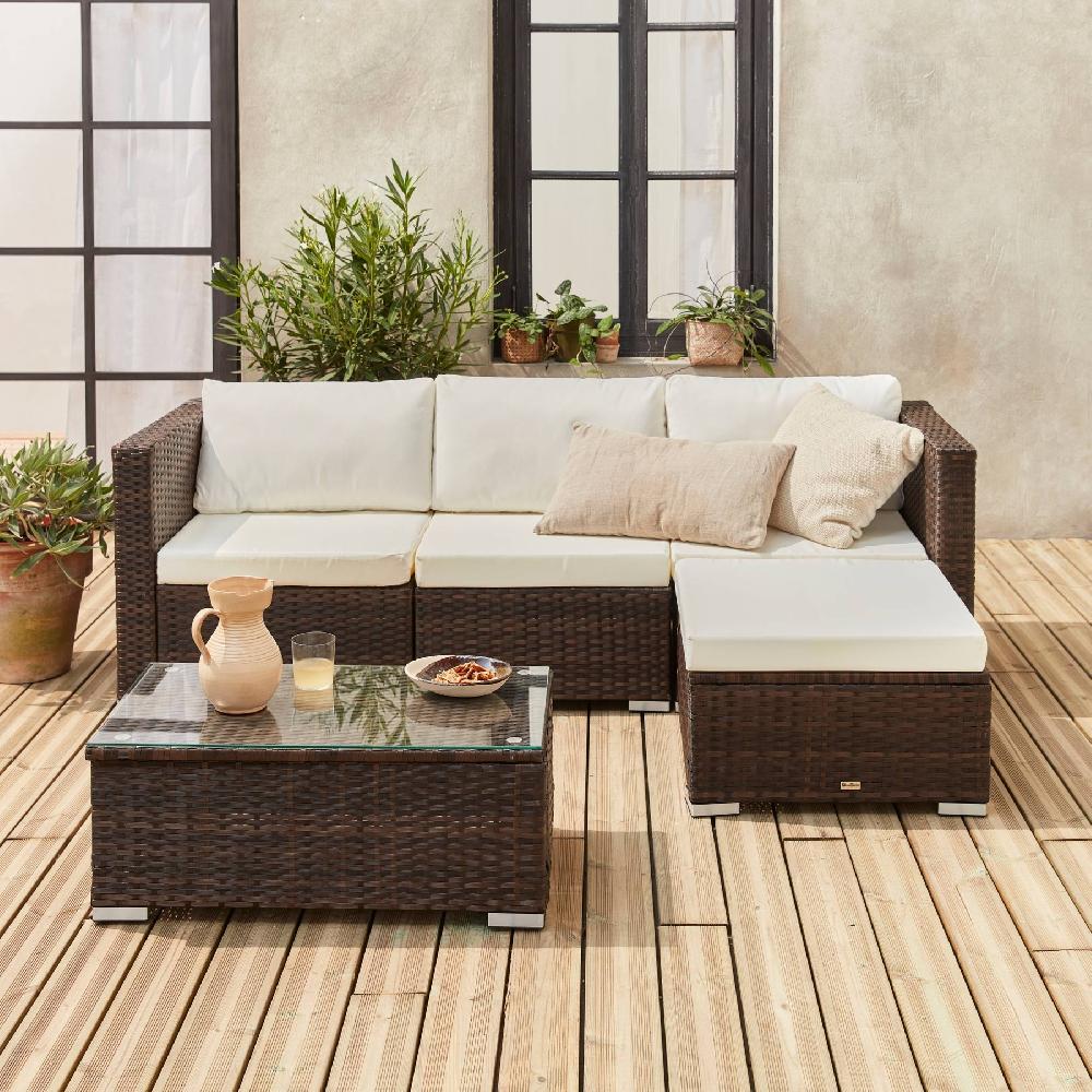 Conjunto De Muebles De Jardín De Resina De 4 Plazas Torino Marrón 70x70x63 Cm
