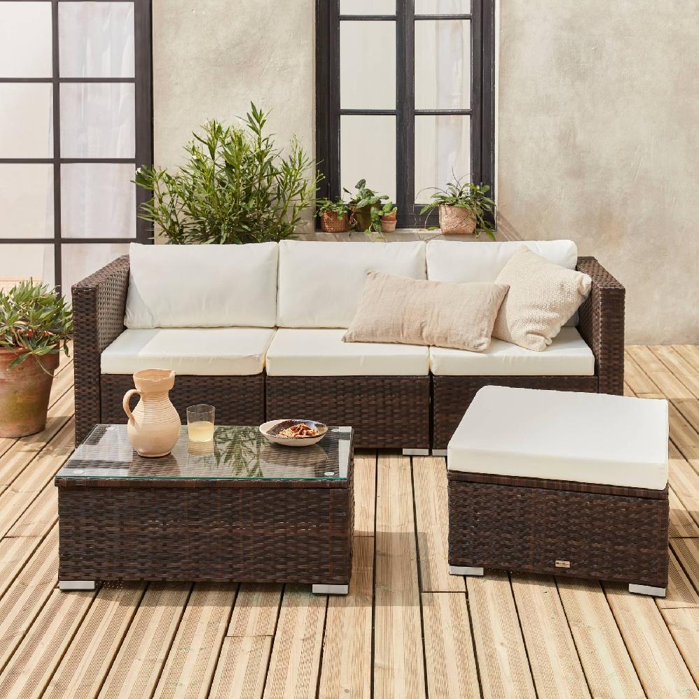 Conjunto De Muebles De Jardín De Resina De 4 Plazas Torino Marrón 70x70x63 Cm