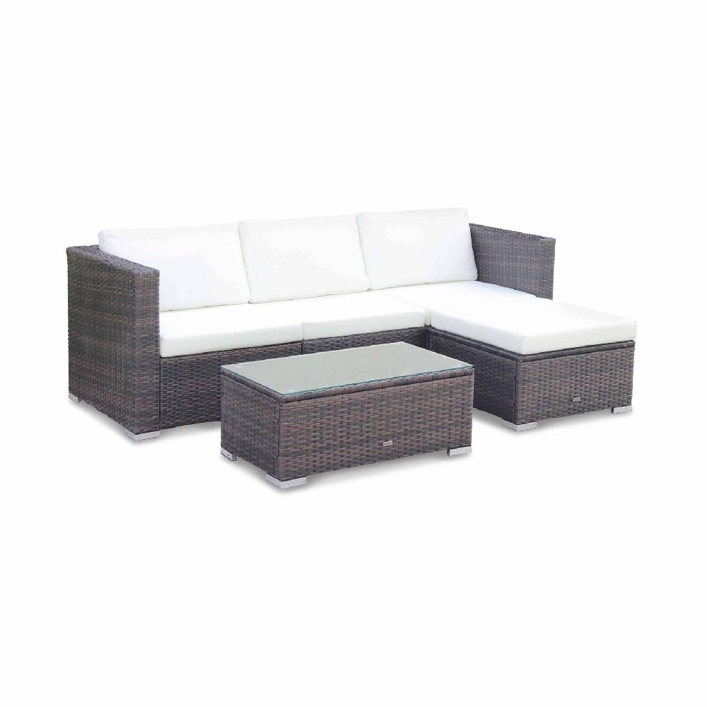 Conjunto de muebles de jardín de resina de 4 plazas Torino Marrón 70x70x63 cm