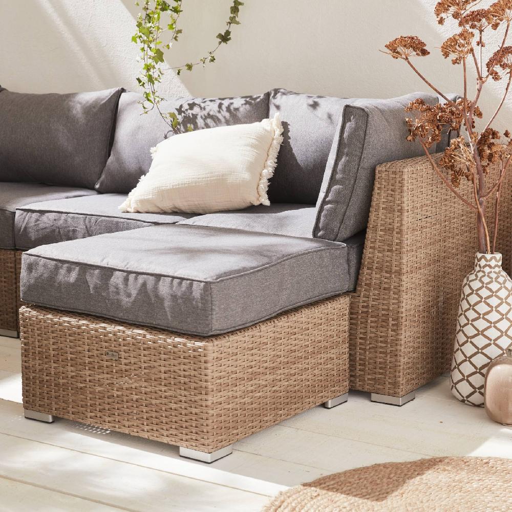 Conjunto De Muebles De Jardín De Resina Tejida 12 A 14 Plazas Verona Beige 290x80x67.5 Cm