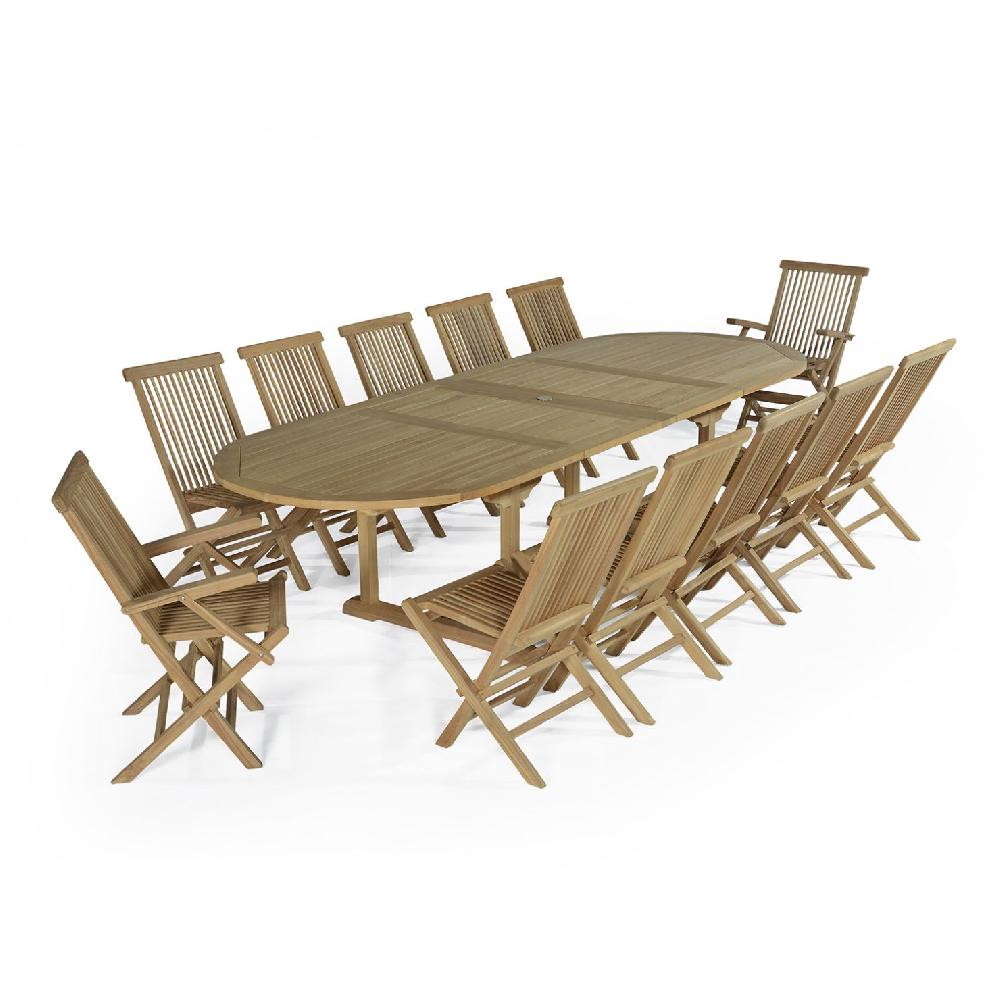 Conjunto De Muebles De Jardín De Teca Maciza Miami 12 Plazas