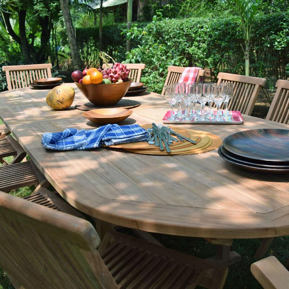 Conjunto De Muebles De Jardín De Teca Maciza Miami 12 Plazas