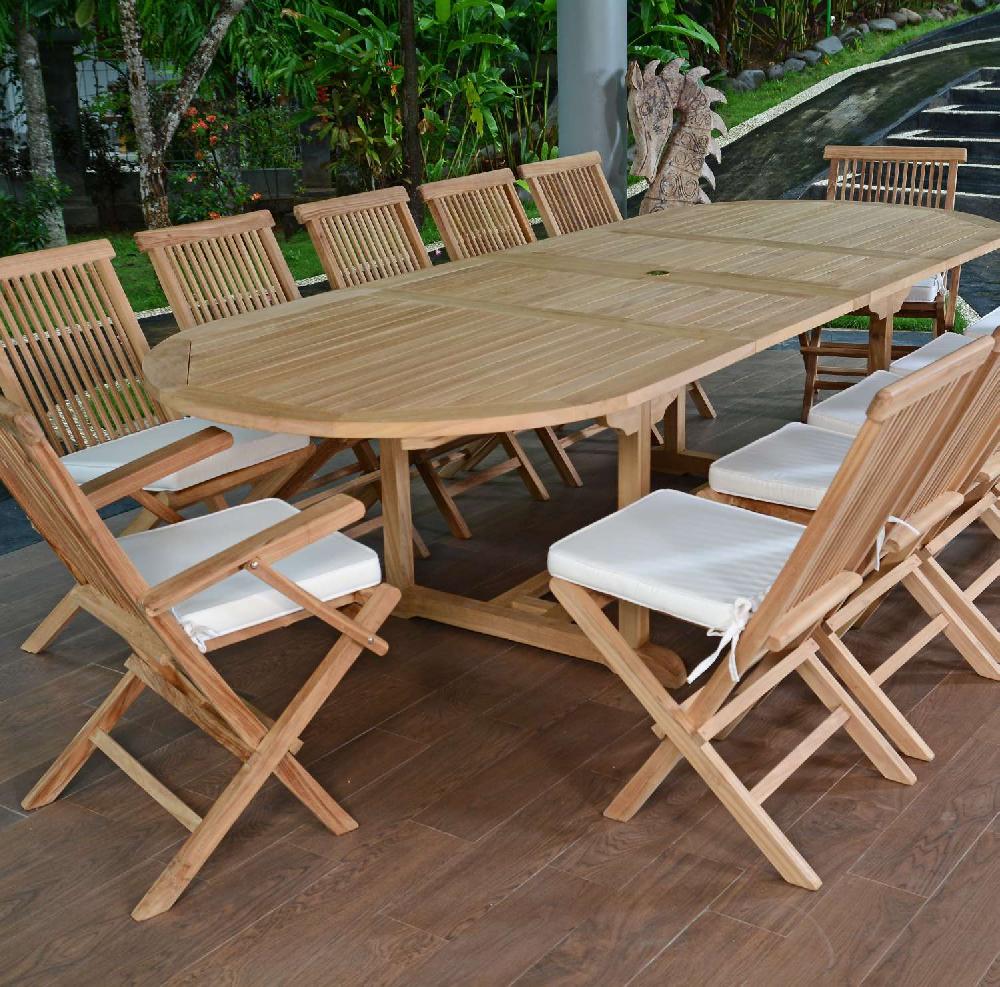 Conjunto De Muebles De Jardín De Teca Maciza Miami 12 Plazas